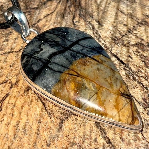 Teardrop Shaped Picasso Jasper Pendant - Picture 5 of 14